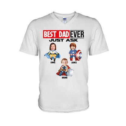 Best Super Dad Ever Just Ask - Personalized Superhero T-shirt and Hoodie